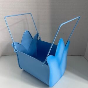 Bunnies and Blooms blue Tulip METAL container